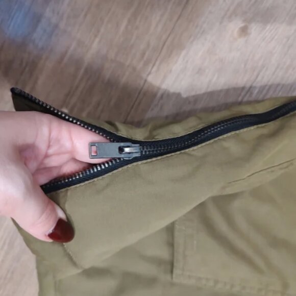 Primark green winter coat with faux fur hood - Picture 11 of 13